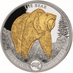 Wildlife 1 oz silver The BEAR 2022 Congo 20 Fr Gilded