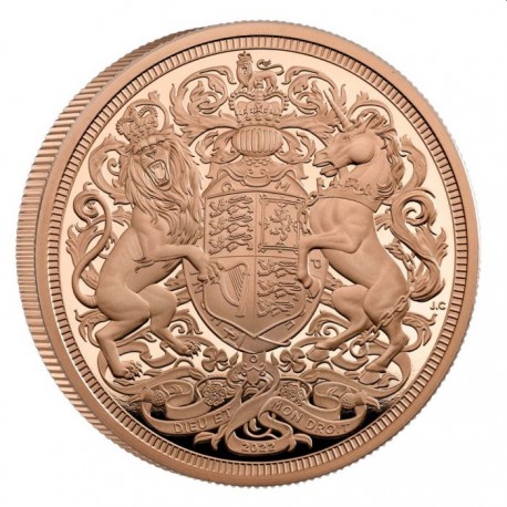 Saint-Helena GOLD FIVE SOVEREIGN 2022 PROOF £5 Box + Coa