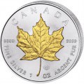 1 oz silver MAPLE LEAF 2016 gilded