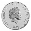 NIUE 1 oz silver Mickey Mouse CHRISTMAS 2021 $2