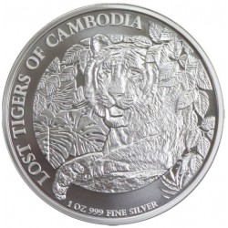 CAMBODIA 3000 RIELS 1 oz silver Lost Tigers 2023 bu 3 000 Riels 