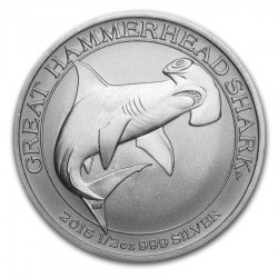 1/2 oz ZILVER GREAT HAMMERHEAD SHARK 2015