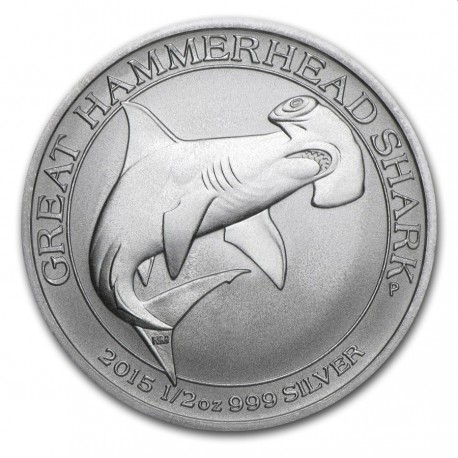 1/2 oz ARGENT GREAT HAMMERHEAD SHARK 2015