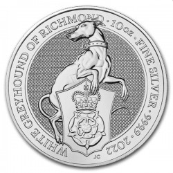 UK 10 oz silver Queen's Beast 2022 WHITE GREYHOUND OF RICHMOND bu