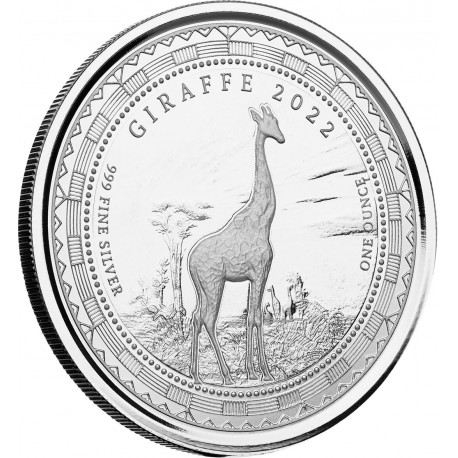  1 oz silver EQUATORIAL GUINEA GIRAFFE 2021 bu 1000 CFA