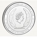 1 oz silver ST. LUCIA 2021 Eastern Caribbean 8 EC2 $2 