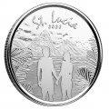1 oz silver ST. LUCIA 2021 Eastern Caribbean 8 EC2 $2 