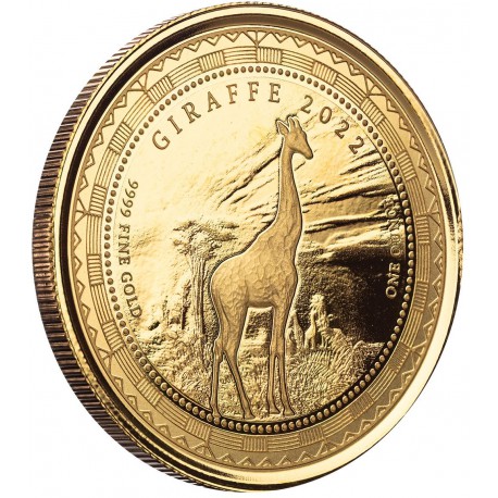 1 oz GOLD EQUATORIAL GUINEA GIRAFFE 2021 bu 1000 CFA