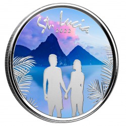 COUPLE 1 oz silver ST. LUCIA 2022 Eastern Caribbean