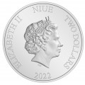 NIUE 1 oz silver Donald Duck CHRISTMAS 2022 $2