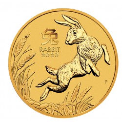 PM Lunar 3 RABBIT 1/20 oz GOLD 2023 BU $5 Australia