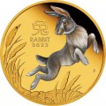 PM Australian Lunar Coin Series III 2023 Year of the RABBIT 1oz Gold Proof Coloured Coin