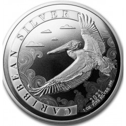 1 oz silver Caribbean PELICAN 2021 Barbados $1