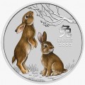 PM Lunar 3 RABBIT 2 oz silver 2023 BU $2 Australia