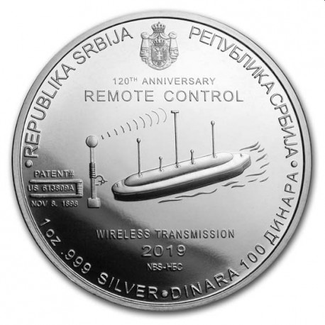 1 oz silver NIKOLA TESLA 2019 REMOTE CONTROL
