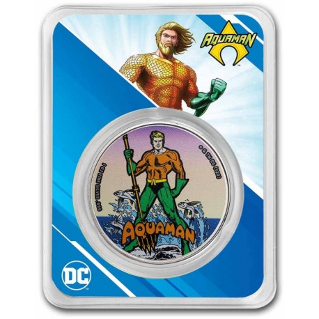 Justice League 1 oz silver AQUAMAN 2023 BU $2
