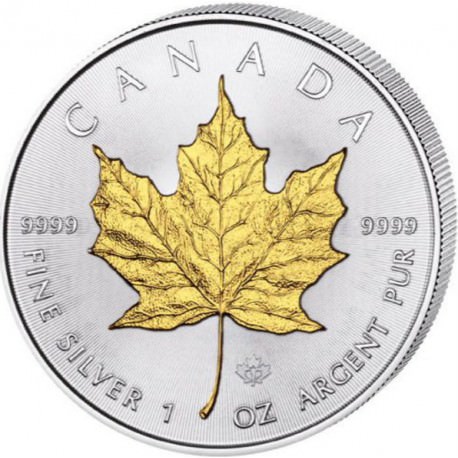 1 oz silver MAPLE LEAF 2016 gilded