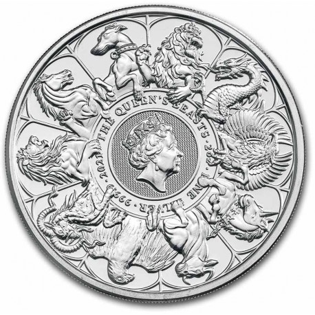 U.K. 2 oz silver QUEEN'S BEAST 2021 The WHITE GREYHOUND OF RICHMOND £5
