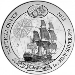 1 oz SILVER RWANDA NAUTICAL HMS ENDEAVOUR 2018 