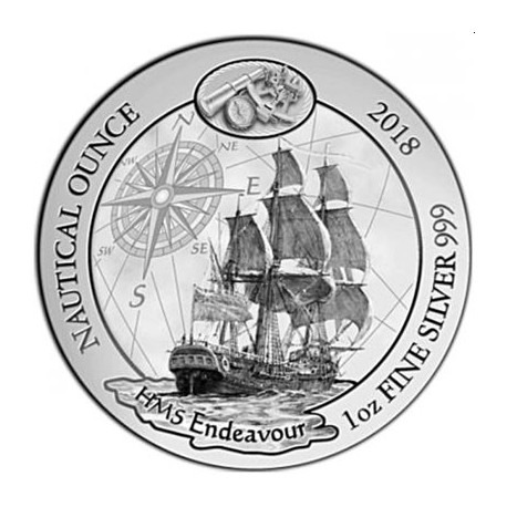 1 oz SILVER RWANDA NAUTICAL HMS ENDEAVOUR 2018