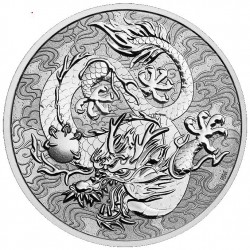 PM 1 oz silver SINGLE DRAGON 2021 $1 bu CHINESE MYTHS & LEGENDS