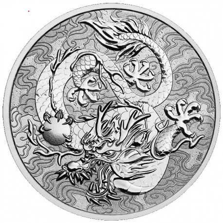 PM 1 oz silver SINGLE DRAGON 2021 $1 CHINESE MYTHS & LEGENDS