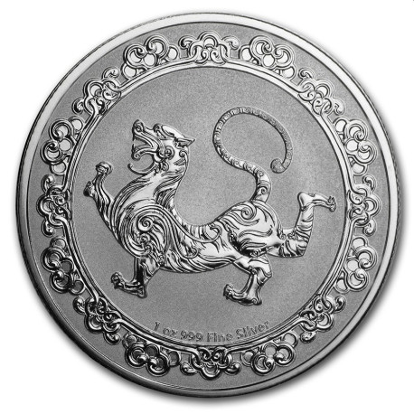 NIUE 1 oz silver Celestial WHITE TIGER 2019 $2