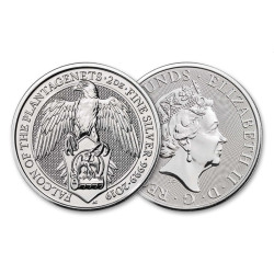 2 oz silver QUEEN'S BEAST 2019 The FALCON of the Plantagenets
