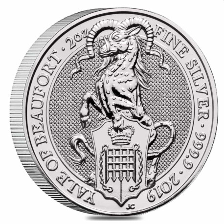 2 oz silver QUEEN'S BEAST 2019 The THE YALE OF BEAUFORT