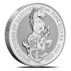 UK 10 oz silver Queen's Beast 2021 WHITE HORSE £10