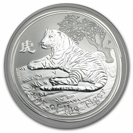 2 oz silver LUNAR TIGER 2010