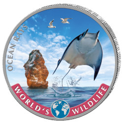 Wildlife 1 oz silver The RAY 2023 Congo 20 Fr Coloured