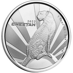  1 oz silver Cameroon CHEETAH 2022 bu CFA 500