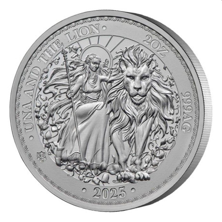 ST HELENA 2 oz silver UNA and the LION 2021 £1 BU