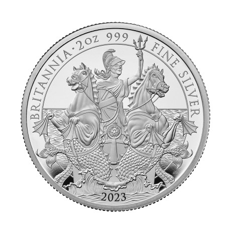 UK 1 oz silver 2023 £2 THE BRITANNIA CHARLES III PROOF Box + Coa