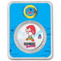 1 oz silver 35th Anniversary SONIC KNUCKLES $2 BU COLOURED