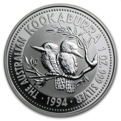PM 1 oz silver Kookaburra 1994 $1 bu