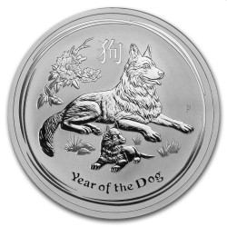 1 oz silver DOG 2018 Colored