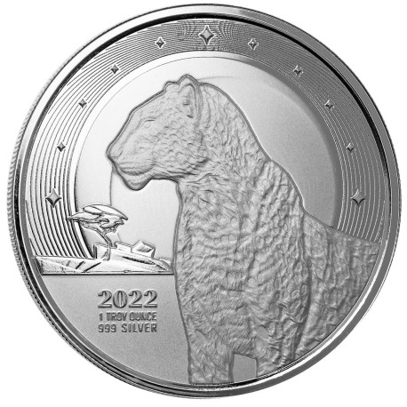 1 oz silver 5 CEDIS Ghana LEOPARD 2021 BU