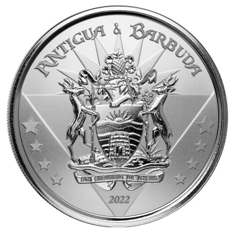 1 oz silver ST KITTS & NEVIS 2022 UNDERWATER SURFER EC8 Eastern Caribbean BU