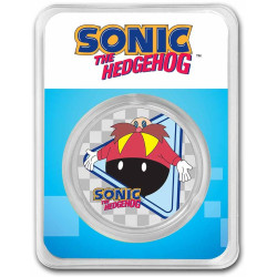 1 oz silver 35th Anniversary SONIC Dr. EGGMAN $2 BU COLOURED