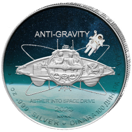 1 oz silver NIKOLA TESLA 2023 The Secret of the Univers coloured