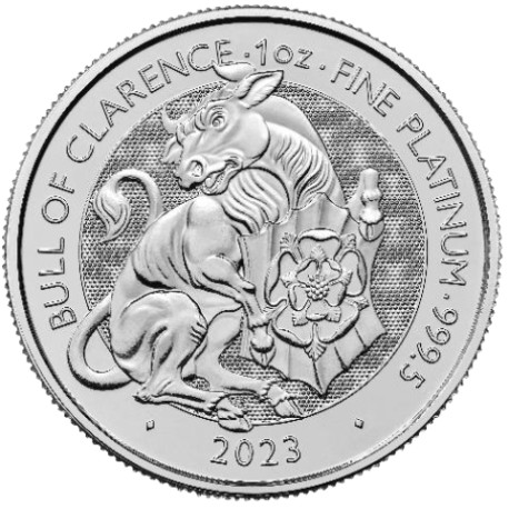 1 oz PLATINUM Tudor Beast YALE OF BEAUFORT 2023 $100 BU