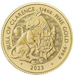 U.K. 1/4 oz gold TUDOR BEASTS The YALE OF BEAUFORT 2023 BU £25