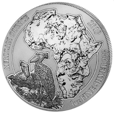 1 oz SILVER RWANDA SHOEBILL 2019 PROOF capsule / no certificate