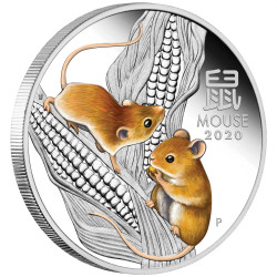 PM Lunar 3 MOUSE 1 oz silver 2021 BU $1 Australia Coloured