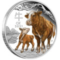 PM Lunar 3 OX 1 oz silver 2021 COLOURED BU $1 Australia