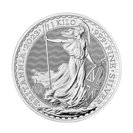 uk 1kilo silver BRITANNIA 2023 £500 bu