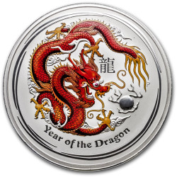 PM 1 kilo silver DRAGON 2012 $30 RED bu