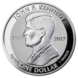 VIRGIN ISLANDS 1 oz silver KENNEDY 2017 $1 Reverse proof